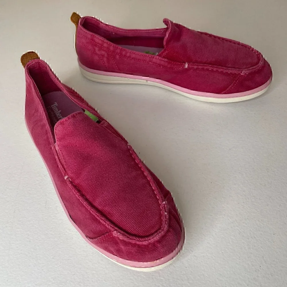 Timberland Earthkeepers Pink Canvas Slip-On Shoes 6